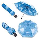 Sunny Sky Cloud Umbrella Compact Folding Wind Resistant Automatic Blue 24cm