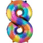 Super Shape Balloon Number 8 Rainbow Splash