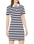 Superdry Women's Tilly Bodycon Rugby Dress, Blue (Navy Stripe Jkc), L (Size:14)