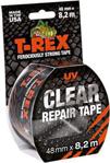 T-Rex Clear 820-48 Adhesive Tape, Transparent Weatherproof Tape for Invisible Fixing/Repairing, 8.2 m x 48 mm