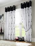 Tahiti Lined Voile Ready Made Eyelet Curtains, Chocolate, 56 x 90-Inch