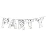 Talking Tables Allsorts Large Inflatable Foil 'Party' Balloons for a Summer Party or Birthday Party, Silver Foil