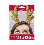 Talking Tables Christmas Entertainment Glitter Clip On Party Antlers for Christmas Party, Gold