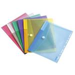 Tarifold A4 Punched Plastic Wallets / Envelopes / Folders / Poly Pockets for Ringbinder (With Scratch Closure) - 12 Pcs In Assorted Colors - 510229