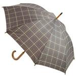 Tartan Walking Length Umbrella - Grey & Purple