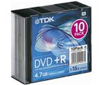 TDK DVD-R 4,7GB 120min 16x 10pk Slim Case