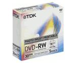 TDK DVD-RW Mini 1,4GB 30min 2x printable 5pk Jewel Case