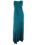 Teal 20-22 Arcene New Womens Plus Size Knot Bust Jersey Plain Coloured Block Boobtube Bandeau Ladies Maxi Dress