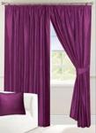 Textiles Direct Allure Mulberry Lined Faux Silk Curtain Pair 46 x 54 Including Tie.