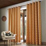 The Ashley Wilde Group Orla Kiely Linear Stem Eyelet Curtains - Papaya (168cm x 183cm (66″x72″))