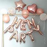 the GreatTony Hen Party Balloon Banner Pack Rose Gold Self Inflating Hen Party Balloons for Party Decorations,Rose Gold