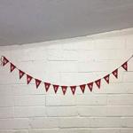 The Home Fusion Company Red & White Merry Christmas Xmas Felt Garland Bunting Hanging Decoration Banner