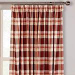 The Textile House Chelsea 3″ Tape Top Printed Kitchen Curtains (Pair) - Terracotta - 46″ Wide x 45″ Drop (117cm x 114cm)