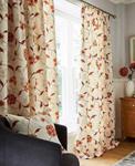 The Textile House Harriet Floral Printed Lined Tape Top (Pair) - 90″ Wide x 72″ Drop - Finished In Terracotta