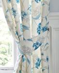 The Textile House Harriet Floral Tiebacks (Pair) - Finished In Blue