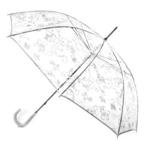 totes Ladies PVC Walker with White Floral Scroll Umbrella White