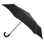 totes Manual Leatherette Crook Black Umbrella