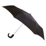 Totes Mens Automatic Open/Close Crook Handle Umbrella Black