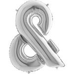 Toyland 1 x 40 SILVER '&' SIGN FOIL BALLOON DECORATION ( AND SIGN )