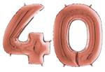 Toyland® 40″ Foil Number Balloon - Party Decorations - Assorted Colours & Numbers (Rose Gold, Number 40)