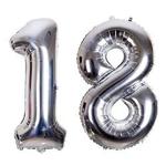 Toyland® Number 18 Silver Balloon 40 inch Giant Foil Number Balloons - Party Balloons