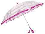 Trespass Clarissa, Apricot Polkadot Print, ONE SIZE, Umbrella with Lace Trim & Whistle for Kids / Girls, One Size, Multicolour