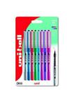 UB-157D Eye Designer Rollerball 8pc Blister Assorted (Black, Blue, Red, Green, Light Blue, Pink, Violet, Wine) Plastic Free Packaging