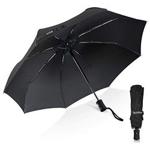 Umbrella, TechRise Classic Windproof Automatic Folding Compact Travel Umbrella One Button Auto Open and Close - Black