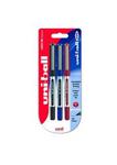 uni-ball 153486289 UB-150 Eye Micro Rollerball Pens, Black/Blue/Red Uni Super Ink, .5mm Nib, Package of 3