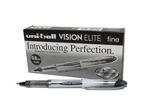 Uni-ball 707539000 UB-200 Vision Elite Rollerball Pens, 0.8mm Tip 0.6mm Line, Black Gel, 12 Pack