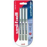 Uni-Ball Eye UB-157 Rollerball Stick Pen, Fine Tip, Grey Polypropylene Barrel, Blue Ink