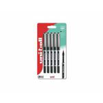 uni-ball UB-150 Rollerball Pen Plastic Free Packaging Pack of 5 Black