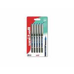 uni-ball UB-157 Rollerball Pen Plastic Free Packaging Pack of 5 Blue, Blue