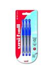 Uni-Ball UM-151S Signo Gel Pens with Gel Grip, Blue Gel, 0.7mm Stainless Steel Nib (Pack of 3)