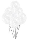 Unique Party 58114 - 12″ White Confetti Balloons, Pack of 6