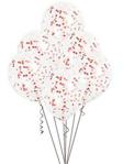 Unique Party 58116 - 12″ Red Confetti Balloons, Pack of 6