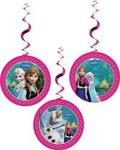 Unique Party 72032 - 2ft Disney Frozen Hanging Swirl Party Decorations, Pack of 3