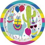 Unique Party 73225 - 23cm Llama Birthday Paper Plates, Pack of 8