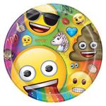 Unique Party 79435 - 23cm Rainbow Fun Emoji Paper Plates, Pack of 8