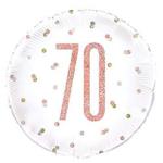Unique Party 84907 84907-18″ Foil Glitz Rose Gold 70th Birthday Balloon, Age 70