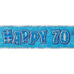 Unique Party 91977 - 9ft Foil Glitz Blue Happy 70th Birthday Banner