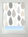 UNIVERSAL Leaf Patterned Thermal Blackout Roller Blind, Neutral, W60cm