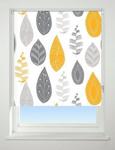 UNIVERSAL Leaf Patterned Thermal Blackout Roller Blind, Yellow, W120cm