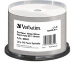 Verbatim CD-R 700MB 80min 52x Wide Silver Inkjet Printable No ID Brand printable 50pk Spindle