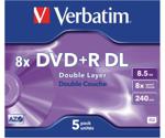 Verbatim DVD+R DL 8,5GB 240min 8x Matt Silver 5pk Jewel Case