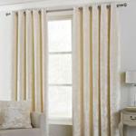 Verona Ivory Velvet Eyelet Curtains Cream