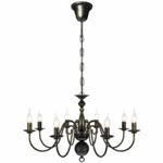 vidaXL Chandelier 8xE14 Bulbs Antique Black Metal Pendant Lamp Ceiling Light