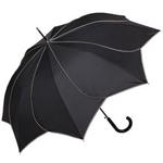 VON LILIENFELD® Umbrella Automatic Women Wedding Parasol Minou Black with Grey Stitches