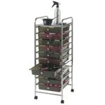 VonHaus 10 Drawer Mobile Storage Trolley for Home Office or Beauty Salon Black