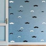 Wallflexi″Moustaches″ Removable Self-Adhesive Office Home Decoration Wall Stickers, Vinyl, Black White